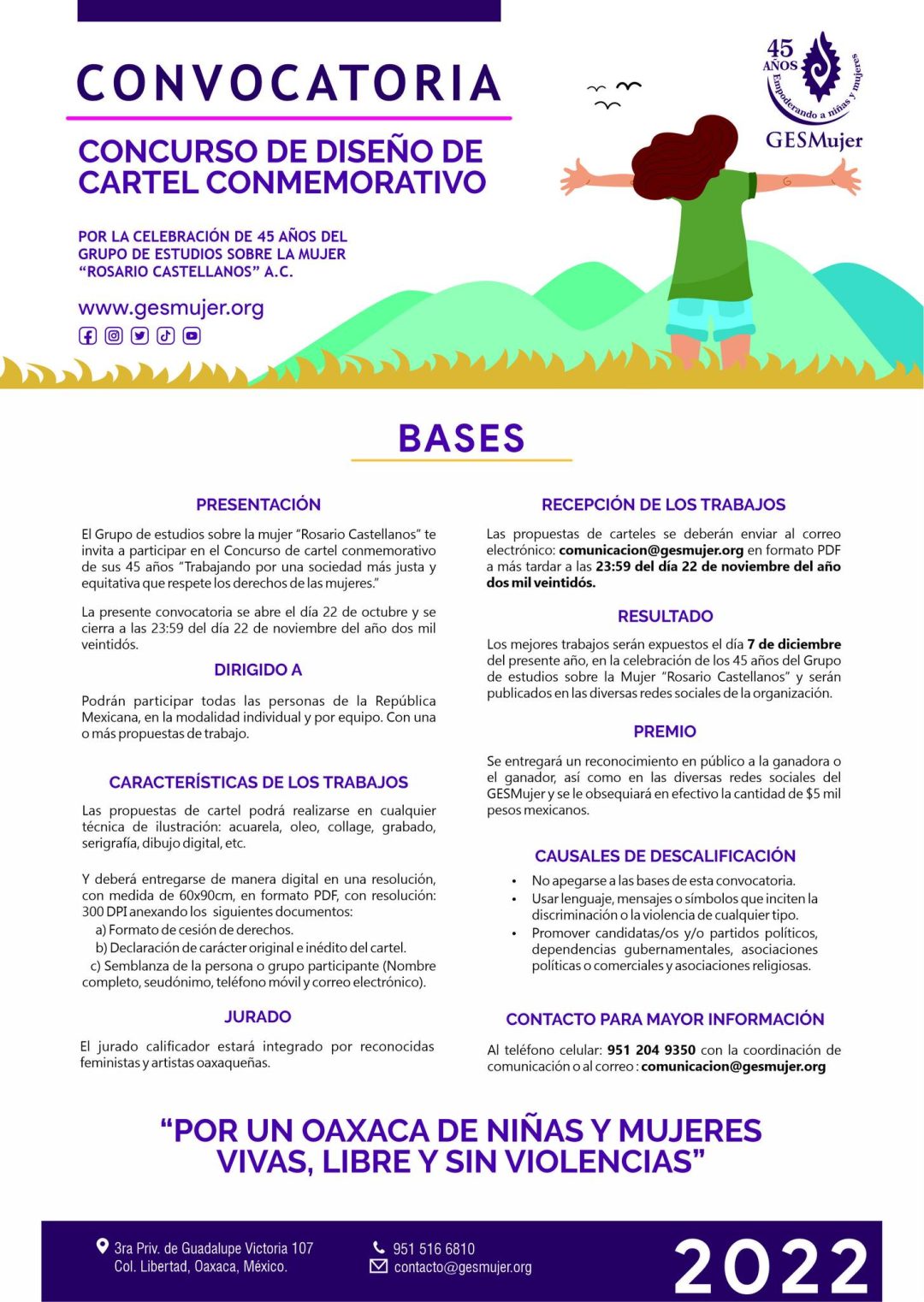 Convocatoria - GESMujer "Rosario Castellanos"